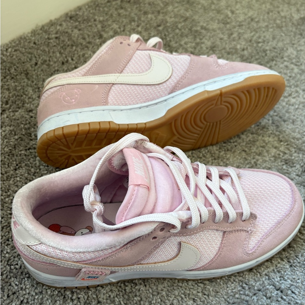 Women’s Pink Nike Dunks with Teddy Bear